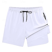 cheap Men&#039;s Boxer Swim Trunks-Men&#039;s Swim Trunks Swim Shorts Board Shorts Bottoms Drawstring 2 in 1 with Pockets Swimming Surfing Beach Water Sports Solid Colored Summer Spring