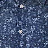 abordables Camisas Elite para Hombres-Hombre Camisa Camisa con botones Camisa casual Manga Larga Vintage Hawaiano Artístico Escuela Rendimiento Boda Primavera Otoño Cuello Vuelto Abotonar Azul Marino