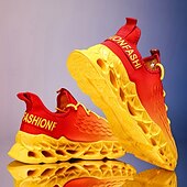abordables Baskets-baskets de course vertes pour hommes avec tige en mesh et design léger – chaussures de sport respirantes et confortables pour le sport, les entraînements et les vêtements décontractés