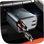 voordelige Auto-oplader-intrekbare autolader 120w supersnel opladen metalen sigarettenaansteker 4 in 1 auto opladen