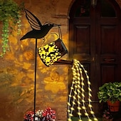 economico Luci paesaggistiche-1 lampada solare a forma di bottiglia d&#039;acqua a forma di ape - lampada a sospensione in ferro con colibrì, lampada da prato impermeabile per esterni per patio, matrimonio, campeggio e decorazione per