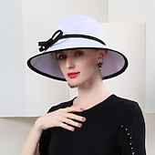 cheap Party Hats-Hats Fiber Bowler / Cloche Hat Sun Hat Wedding Tea Party Elegant Wedding With Bowknot Headpiece Headwear