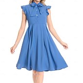 levne Šaty-Retro 50. léta Šaty Houpací šaty Pevná barva Dámské Karneval Plesová maškaráda Denní nošení loučení se svobodou nevěsty Dospělé Šaty Šaty pro návrat domů