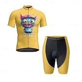 Недорогие Комплекты мужской одежды-Муж. Велокофты и велошорты Мультипликация С короткими рукавами Велоспорт Наборы одежды с 3 задними карманами Горные велосипеды Шоссейные велосипеды