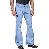 economico Fondi-Retrò Vintage Anni &#039;70 Pantaloni Pantaloni a zampa d&#039;elefante Hippie Disco Tinta unica Per uomo Halloween Carnevale Feste Abbigliamento Quotidiano Parata dell&#039;Orgoglio Adulti Tutte le stagioni