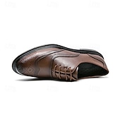 economico Formale-scarpe brogue in similpelle marrone da uomo - calzature formali eleganti e resistenti per lavoro, ufficio ed eventi speciali