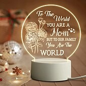 preiswerte Partybedarf-graviertes Nachtlicht für Mama – perfektes Geschenk von Tochter oder Sohn zum Muttertag, zu Weihnachten, zum Valentinstag – USB-betriebene LED-Lampe mit klarem Text &amp;schöne Muster