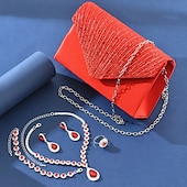 voordelige Sieradensets-Bruidssieradensets 1 Legering Kettingen Dames Stijlvol Luxe Schattig Zin in hebben Geometrische vorm Sieraden set Voor Feestavondkleding