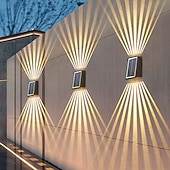 economico Applique per esterni-1/2 pz. luce solare da parete su e giù, lampada da parete esterna solare impermeabile IP65, luce solare per recinzione, cortile, giardino, garage, piscina, illuminazione per terrazza, decorazione