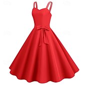 economico Vestiti-Retrò Vintage Anni 1950 Vestito Abito Swing Per donna Carnevale Mascherata Abbigliamento quotidiano Addio al Nubilato Adulti Vestito Abiti per il ritorno