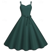 economico Vestiti-Retrò Vintage Anni 1950 Vestito Abito Swing Per donna Carnevale Mascherata Abbigliamento quotidiano Addio al Nubilato Adulti Vestito Abiti per il ritorno