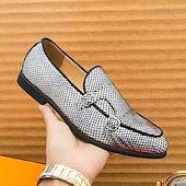 economico Semi-formale-mocassini da uomo firmati con doppia fibbia, tomaia in mesh testurizzato, scarpe casual eleganti per il lavoro e le occasioni speciali
