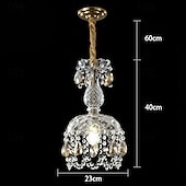 abordables Luces colgantes-Lámpara colgante con diseño de farol de cristal de estilo retro francés, 110-240 V
