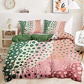 abordables 100% Coton-ensemble de housse de couette à motif pointillisme ensemble de literie en coton de luxe doux 3 pièces décor à la maison cadeau double housse de couette taille king queen size