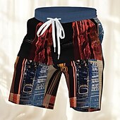 economico Stampa Geometrica-Per uomo Geometrico Blocco di colori Patchwork Pantaloncini da Surf Costume nuoto a pantaloncino Pantaloncini Estivi Misura del girovita medio Streetwear Hawaiano Vacanza Tasche Laterali Coulisse