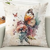 cheap Floral &amp; Plants Style-Rustic Floral Decorative Toss Pillows Cover 1PC Soft Square Couch Cushion Case Pillowcase for Bedroom Livingroom Sofa Chair