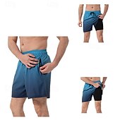 baratos calção de banho boxer masculino-Homens Calção Justo de Natação Shorts de Natação Bermuda de Surf Calças Com Cordão 2 em 1 Com bolsos Natação Surfe Praia Esportes Aquáticos Estampado Verão Primavera