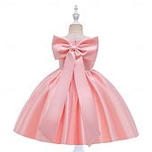 cheap Party Dresses-Kids Girls&#039; Party Dress Solid Color Sleeveless Special Occasion Princess Polyester Party Dress Summer Spring 3-10 Years Multicolor White Champagne
