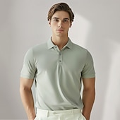 halpa Miesten Elite Polo-Miesten Polo Työ Katu Sänkyjen avaus Lyhythihainen Loma Muoti Yhtenäinen väri Napit Kesä Kevät Tumman harmaa Huurteinen vihreä Musta Tumman vihreä Vaalean harmaa Ruskea Polo