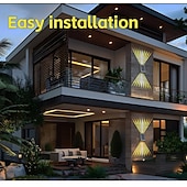 economico Applique per esterni-1/2 pz. luce solare da parete su e giù, lampada da parete esterna solare impermeabile IP65, luce solare per recinzione, cortile, giardino, garage, piscina, illuminazione per terrazza, decorazione