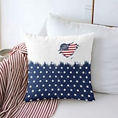 cheap Holiday Cushion Cover-American Flag Vintage Decorative Toss Pillows Cover 1PC Soft Square Couch Cushion Case Pillowcase for Bedroom Livingroom Sofa Chair 4th of July Independence Day