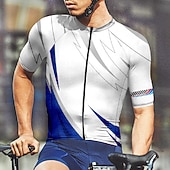 tanie Męskie koszulki-Męskie Koszulka rowerowa Geometryczny Krótki rękaw Rower Tee Tshirt Dżersej z 3 tylnymi kieszeniami Kolarstwo górskie Szybkie wysychanie Anatomiczny kształt Odprowadzające wilgoć Oddychający Sport