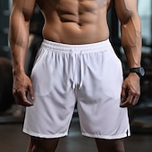 baratos shorts ativos masculinos-Homens calções atléticos Calção Shorts de Corrida Shorts de Academia Esporte Diário Secagem Rápida Alta elasticidade Confortável Bolsos Com Cordão Cintura elástica Tecido Curto Ginástica Casual