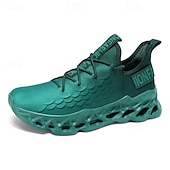 abordables Baskets-baskets de course vertes pour hommes avec tige en mesh et design léger – chaussures de sport respirantes et confortables pour le sport, les entraînements et les vêtements décontractés