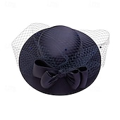abordables Chapeaux de fête-Chapeaux Polyester Chapeau Fedora Mariage Elégant Rétro Vintage Avec Noeud Casque Couvre-chef