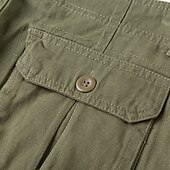 preiswerte Klassiker-Herren Cargo Shorts Kurze Hosen Shorts Kurze Hosen Sommer-Shorts Knopf Multi Pocket Glatt Komfort tragbar Knielänge Outdoor Sport Täglich Modisch Brautkleider schlicht Schwarz Khaki
