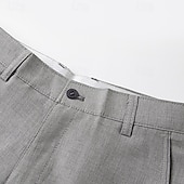 economico Pantaloni Corti da Cerimonia-Per uomo Pantaloncini Pantaloncini eleganti Tasche Gamba dritta Liscio Comfort Senza ferro Lunghezza del ginocchio Ufficio Attività commerciale Giornaliero Di tendenza Streetwear Grigio fumo Nero