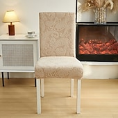 abordables Cubierta de sillón y silla sin brazo-Fundas para sillas de comedor de forro polar: elásticas y extraíbles &amp;lavable