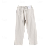 abordables Pantalons élite pour hommes-Homme Pantalon chino Boutons Avec Poches Jambe Droite Couleur Unie Longueur complète Extérieur Vacances Occasionnel Élégant Vacances Kaki clair Noir Micro-Élastique