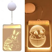 cheap Decorative Lights-LED Easter bunny Easter egg with suction cup window lamp, festive dinner party atmosphere decoration lamp, AAA battery box power supply
