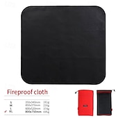 abordables Cuisine de camping-1pc camping extérieur silicone ignifuge tissu durable résistant à la chaleur imperméable tapis ignifuge pour barbecue grill camping cuisinière sécurité extérieur cuisson protection idéal pour foyers