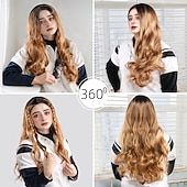levne Syntetické trendy paruky-Syntetické paruky Vlnitá Curly Weave Vrstvený střih S ofinou na stroji Paruka 26&quot; A1 Umělé vlasy Dámské Klasické Pohodlné Zářící barvy Zlatá