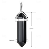 cheap Party Supplies-12pcs/set Natural Stone Amethyst Necklace Hexagonal Pillars Bullet Pendant Moonstone Winding Pendant Set