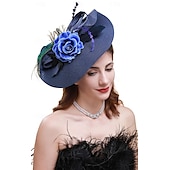 billige Coiffer-teselskap hatter fascinators for kvinner kentucky derby hodeplagg påfugl fjær bryllup hodeplagg brude hodeplagg
