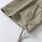 economico Classico-Per uomo Pantaloncini modello cargo Pantaloncini Bermuda A cordoncino Vita elastica Multi tasca Liscio Traspirazione umidità Indossabile Lunghezza del ginocchio Esterno Informale Giornaliero Di