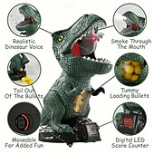 economico Forniture per feste-giocattolo da tiro a dinosauro giocattoli a forma di dinosauro per bambini 5-7 2 pistole a pompa ad aria e 24 proiettili di schiuma giocattoli per esercizi di coordinazione occhio-mano regali per