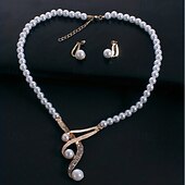cheap Jewelry Sets-Bridal Jewelry Sets One-piece Suit Alloy Earrings Necklace Women&#039;s Stylish Luxury Cute Fancy Precious Geometric Jewelry Set For Party Evening Wear
