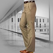 baratos Alargamento-Homens Social Calças chinês Botões Bolsos Tecido Conforto Formal Festa Trabalho Moda Estilo Clássico Preto Branco Micro-Elástica