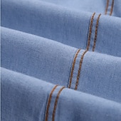 preiswerte Herrenhemd zum Knöpfen-Herren Sommerhemd Freizeithemd Knopfhemd Grau Blau Schwarz Dunkelblau Leicht Blau Langarm Einfach Revers Urlaub Ferien Button-Down Bekleidung 100% Baumwolle Mode Lässig Bequem