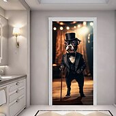 Недорогие Дверные чехлы-Смешные животные двери украшения двери покрытия собаки гобелен занавес украшение фон внутри/снаружи двери баннер для входной двери фермерский дом