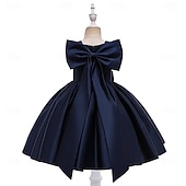 cheap Party Dresses-Kids Girls&#039; Party Dress Solid Color Sleeveless Special Occasion Princess Polyester Party Dress Summer Spring 3-10 Years Multicolor White Champagne