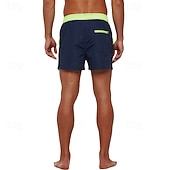 baratos Calções de Banho Masculinos-Homens Calção Justo de Natação Shorts de Natação Bermuda de Surf Calças Com Cordão Com bolsos Natação Surfe Praia Esportes Aquáticos Retalhos Cor Sólida Verão Primavera