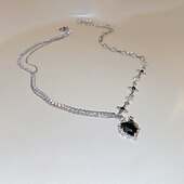 abordables Colliers-Collier Chrome Femme Mode Géométrique Mignon Forme Géométrique Colliers Tendance Pour Soirée