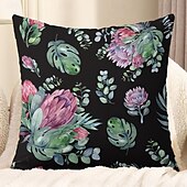 billige blomster- og plantestil-Blomst insekt dekorative kasteputer dekning 1PC myk firkantet sofa putevar puteinnlegg soverom stue sofa stol