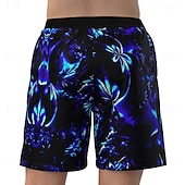 abordables Plantas y Flores Tropicales-Hombre Floral Flores tropicales Boxers de Natación Pantalones de Natación Pantalones de Surf Media cintura Hawaiano Casual Vacaciones Festivos Ropa de playa Bolsillos laterales Forro de malla Cintura