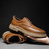billiga Tillfällig-bruna mäns fritidssneakers i konstläder med snörning – snygga och bekväma skor för vardagsbruk och utomhusaktiviteter